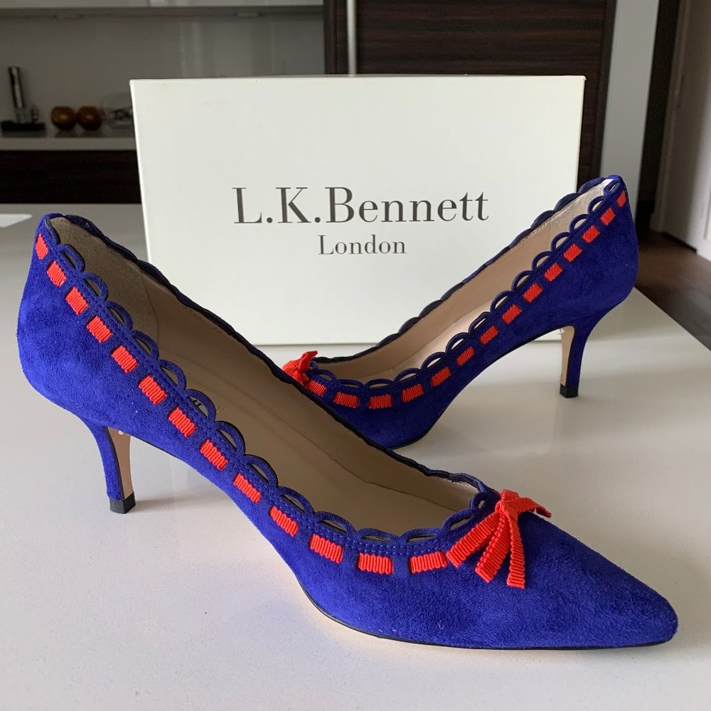 LK Bennett Suede Kitten Heel -Feminine styles with just the right amount of lift